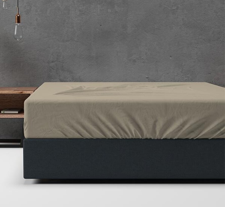 Hoeslaken Flanel - Basic - Taupe