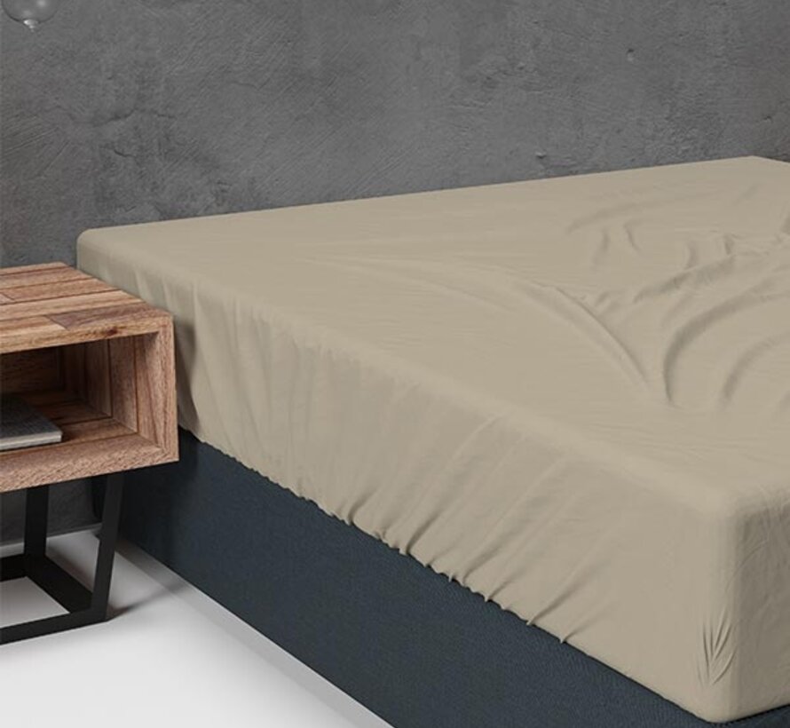 Hoeslaken Flanel - Basic - Taupe