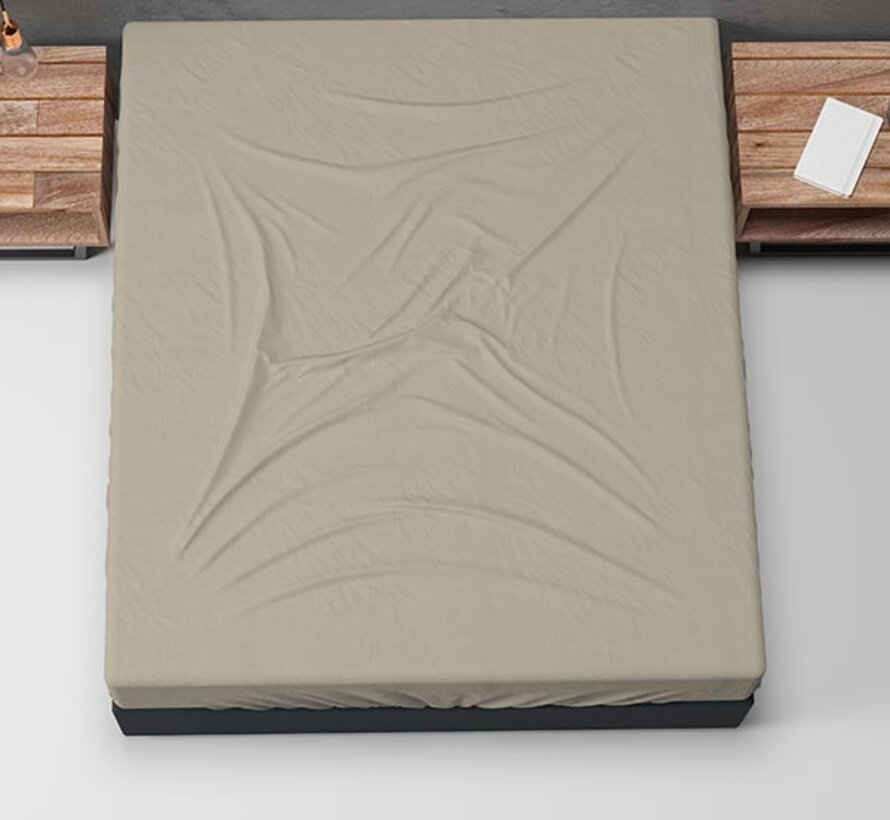Hoeslaken Flanel - Basic - Taupe