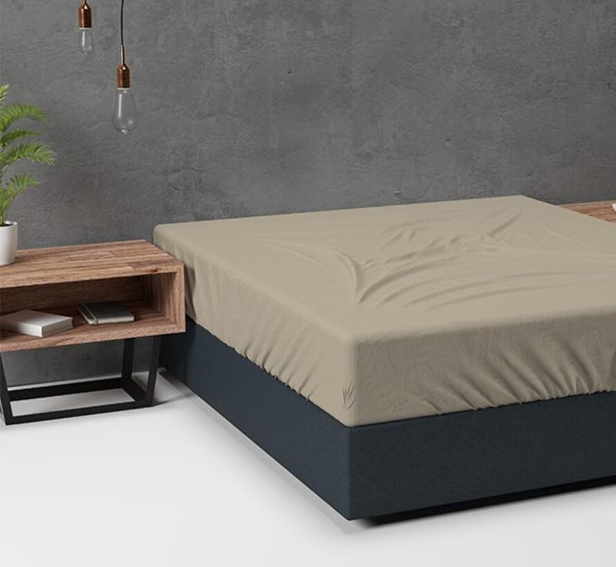 Hoeslaken Flanel - Basic - Taupe