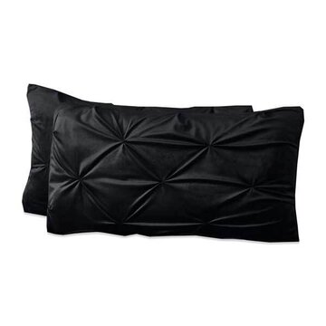 Sleeptime 2-Pack: Kussenslopen - Velvet Pintuck - Zwart