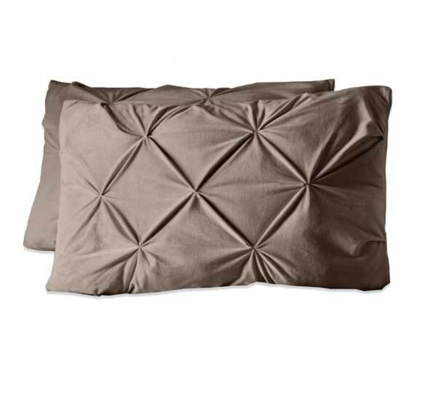 2-Pack: Kussenslopen - Velvet Pintuck - Taupe