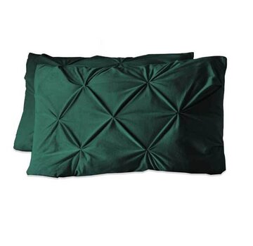 Sleeptime 2-Pack: Kussenslopen - Velvet Pintuck - Groen