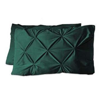 Sleeptime 2-Pack: Kussenslopen - Velvet Pintuck - Groen
