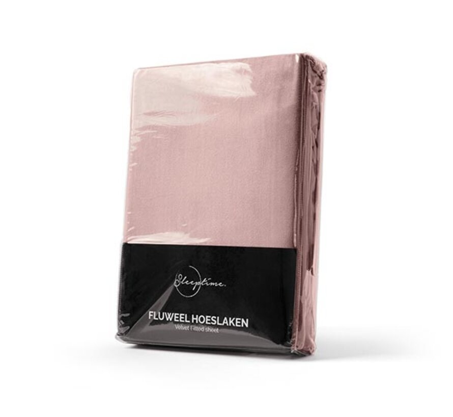 Hoeslaken Velvet - Oud Roze