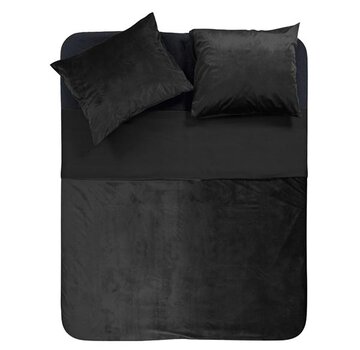 Sleeptime Velvet Piping - Zwart Dekbedovertrek