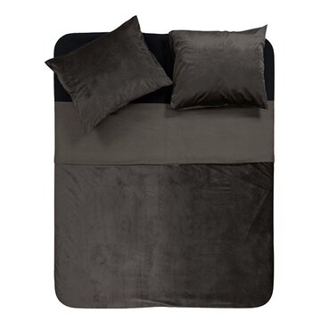 Sleeptime Velvet Piping - Diep Taupe Dekbedovertrek