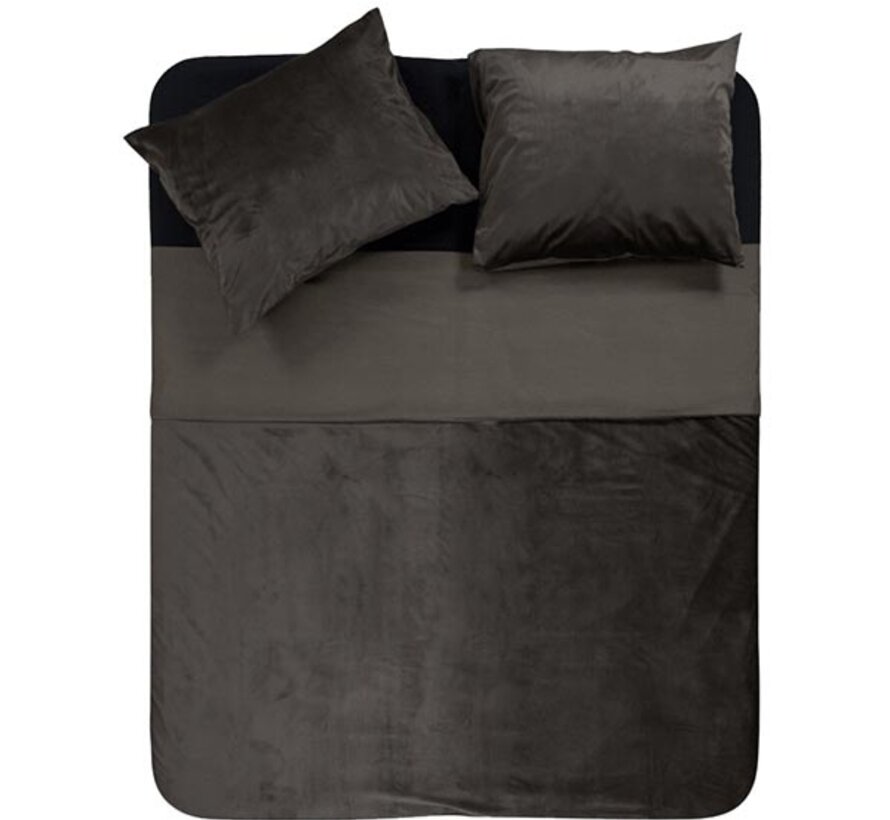 Velvet Piping - Diep Taupe Dekbedovertrek