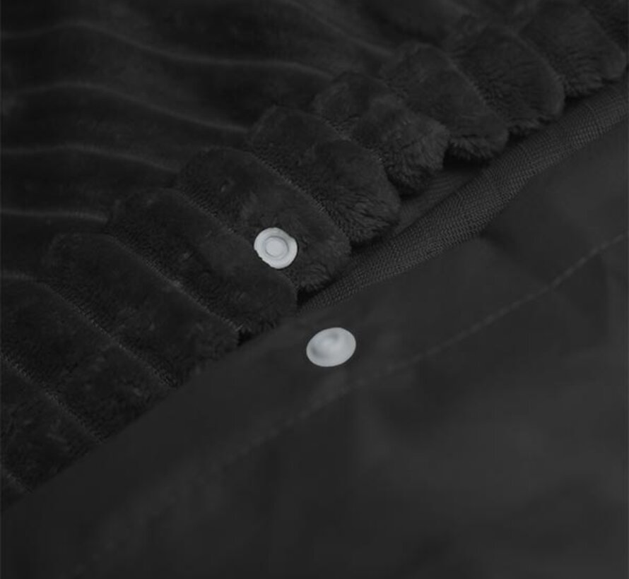 Rib Teddy - Antraciet/Zwart Dekbedovertrek