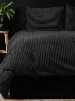 Sleeptime Rib Teddy - Antraciet/Zwart Dekbedovertrek