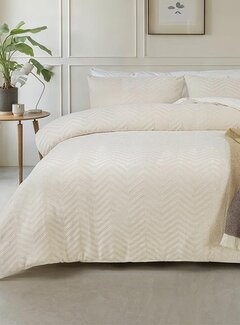 Sleeptime Chevron Teddy - Creme Dekbedovertrek