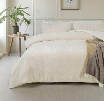 Sleeptime Chevron Teddy - Creme Dekbedovertrek