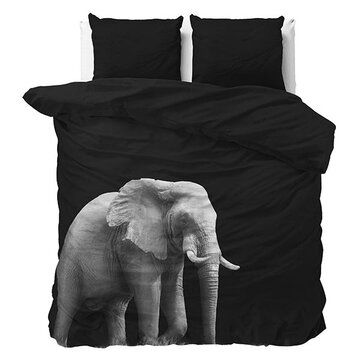 Sleeptime Essentials Elephant - Zwart Dekbedovertrek
