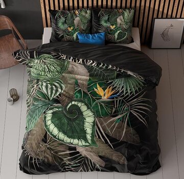 Sleeptime Essentials Dark Leaves - Groen Dekbedovertrek