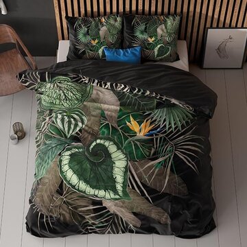 Sleeptime Essentials Dark Leaves - Groen Dekbedovertrek
