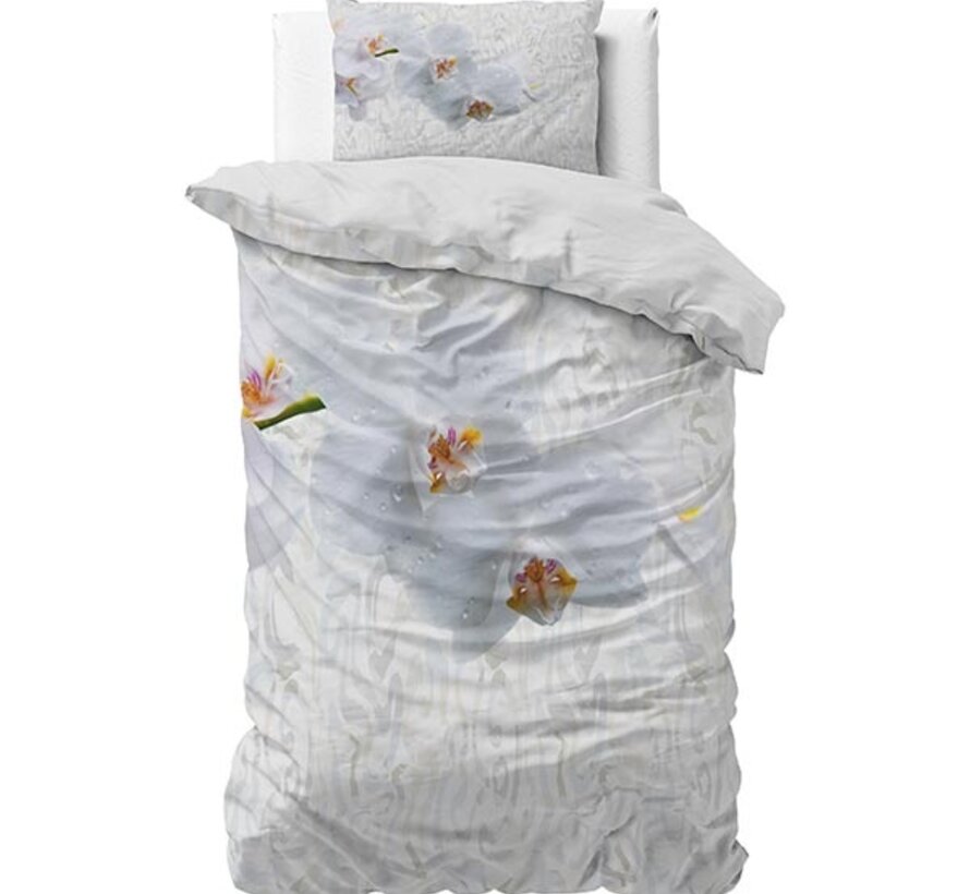 Orchid - Wit/Grijs Dekbedovertrek