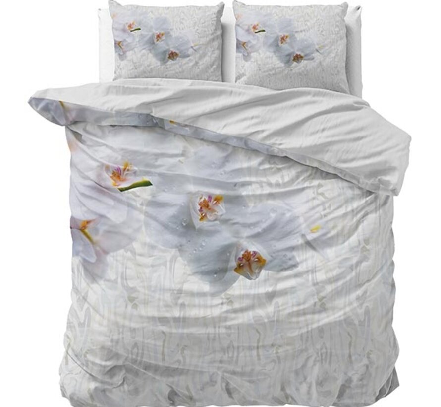 Orchid - Wit/Grijs Dekbedovertrek