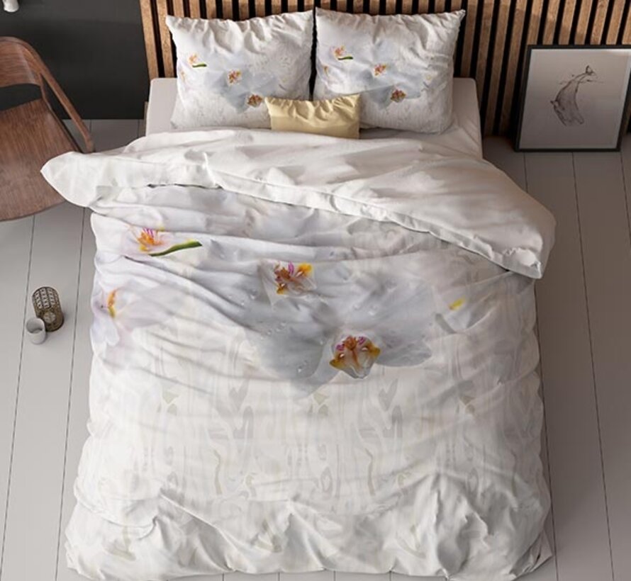 Orchid - Wit/Grijs Dekbedovertrek