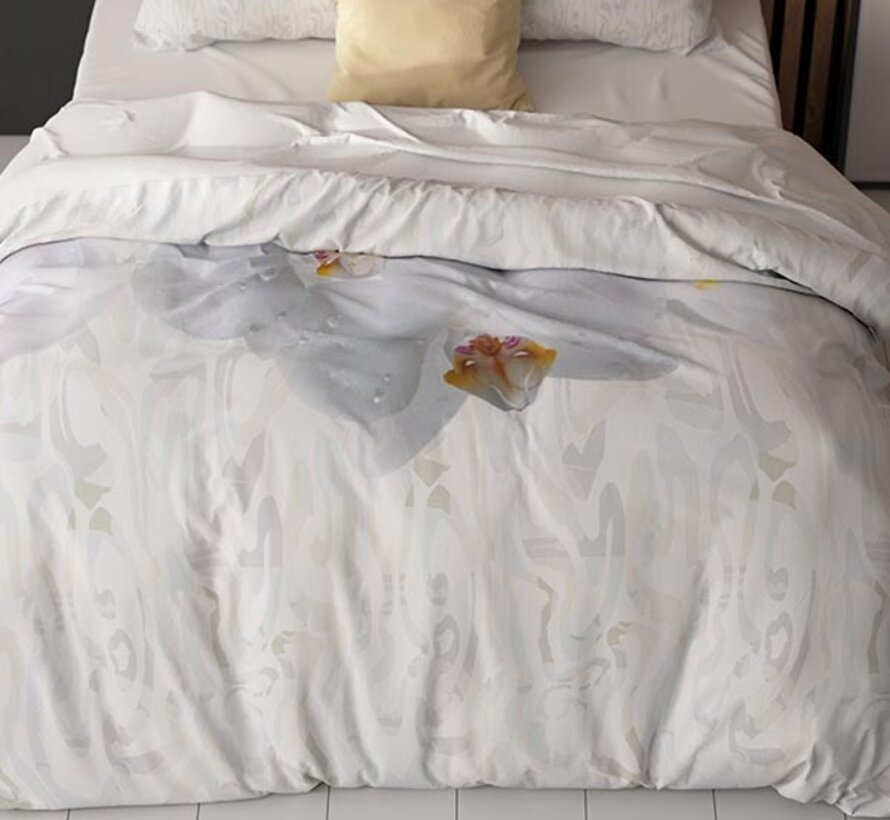 Orchid - Wit/Grijs Dekbedovertrek