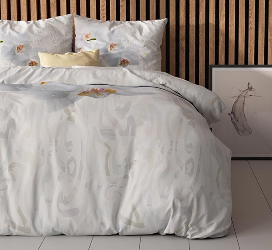 Orchid - Wit/Grijs Dekbedovertrek