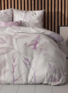 Sleeptime Essentials Water Leaves - Wit/Paars Dekbedovertrek