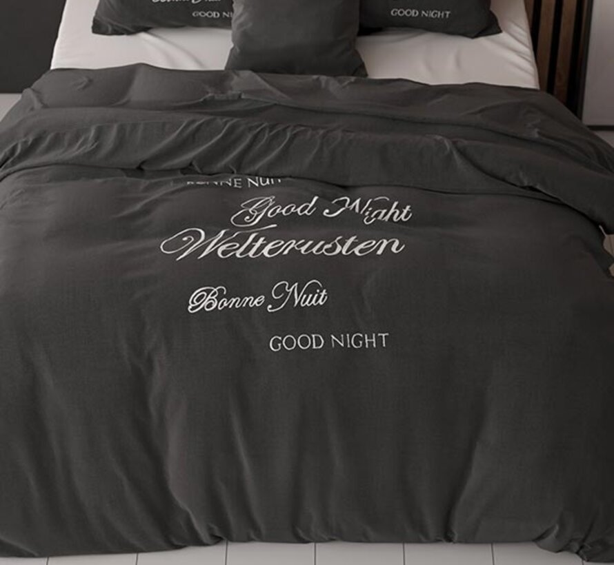 Welterusten - Zwart Dekbedovertrek