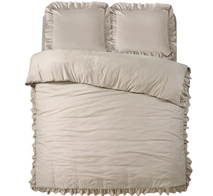 Ruffles - Taupe Dekbedovertrek