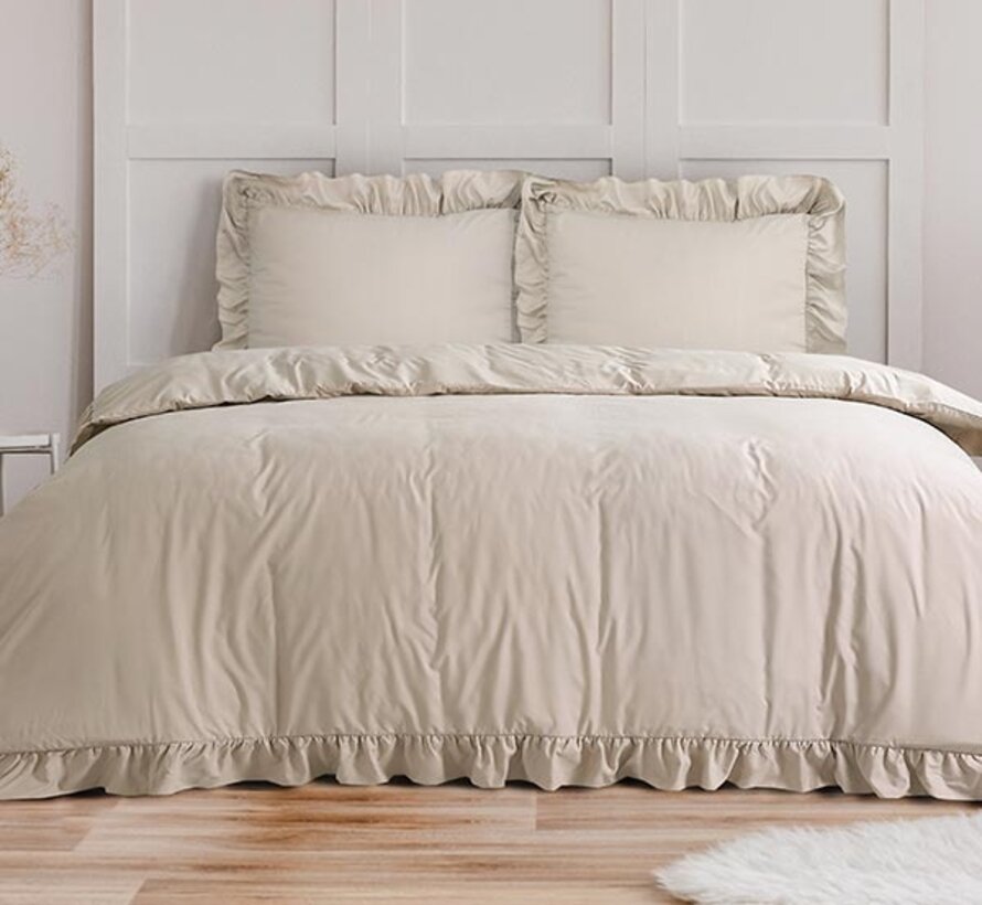 Ruffles - Taupe Dekbedovertrek