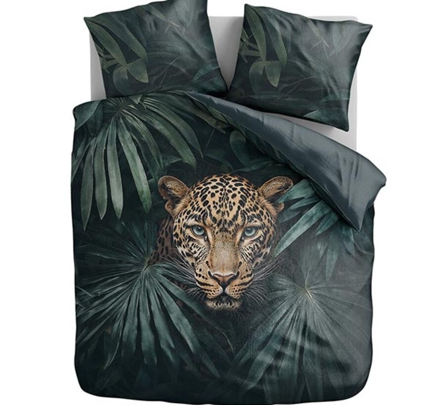 Jungle Majesty Leopard - Groen Dekbedovertrek