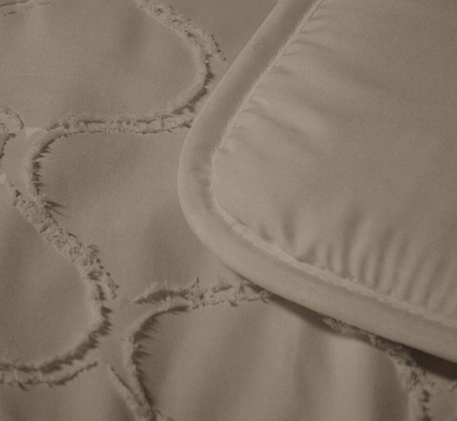Dekbed Zonder Overtrek - Taupe Tufted Curve