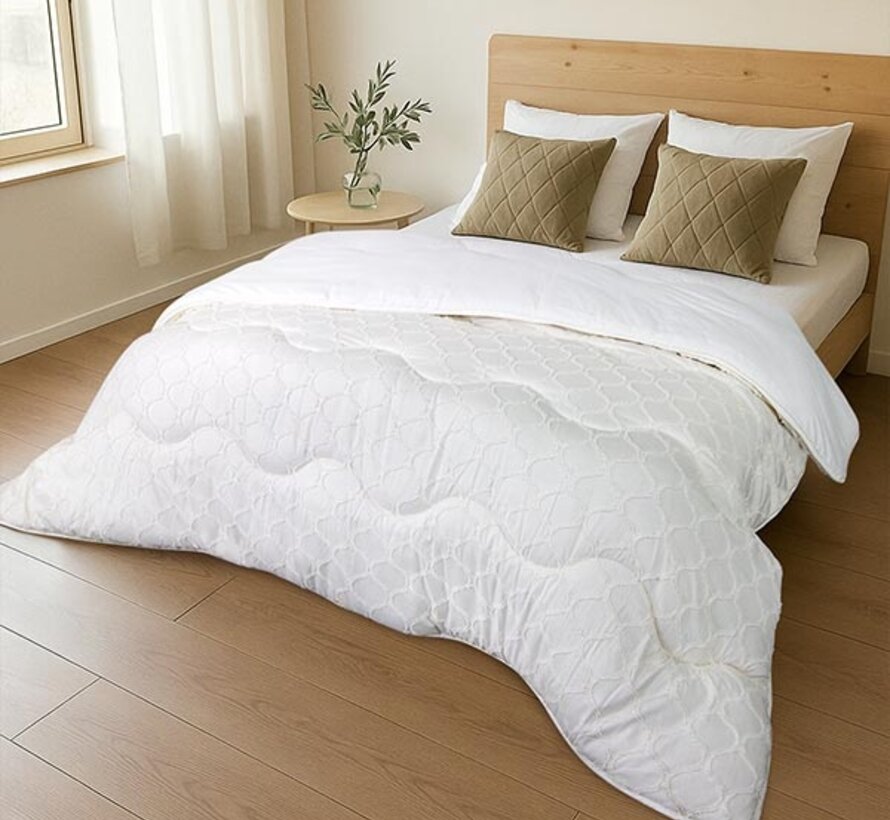 Dekbed Zonder Overtrek - Wit Tufted Curve