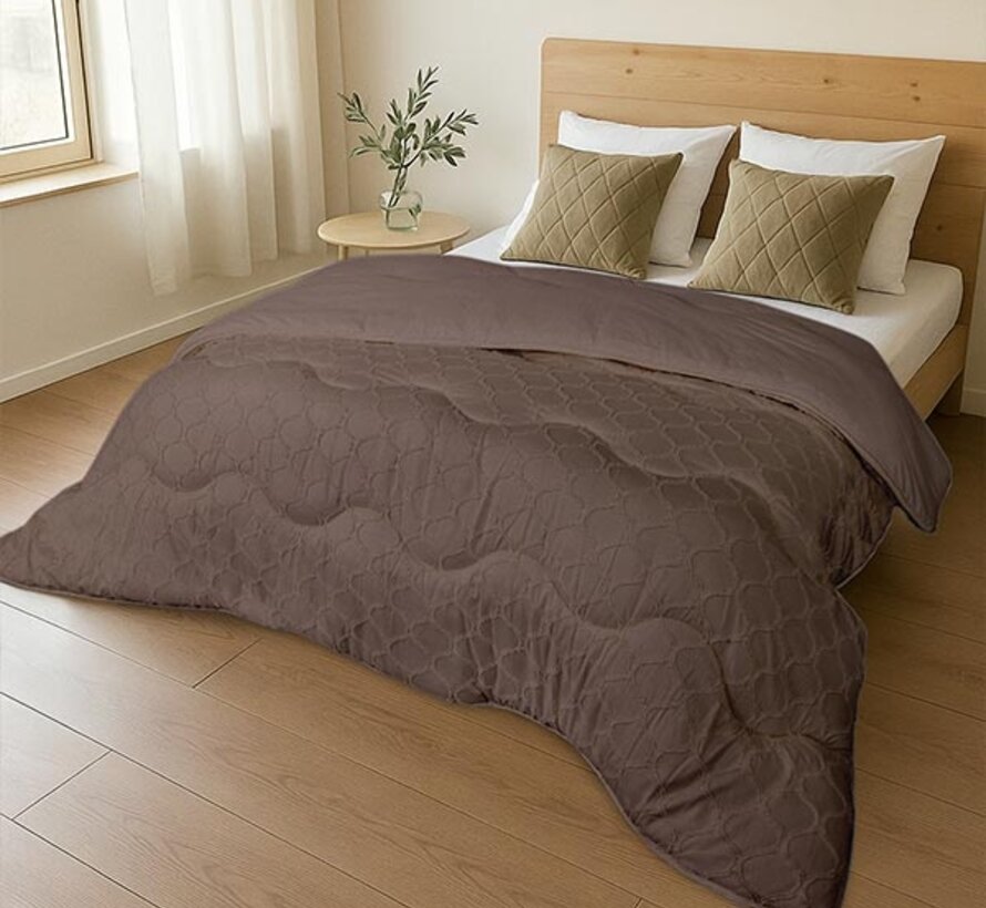 Dekbed Zonder Overtrek - Bruin Tufted Curve