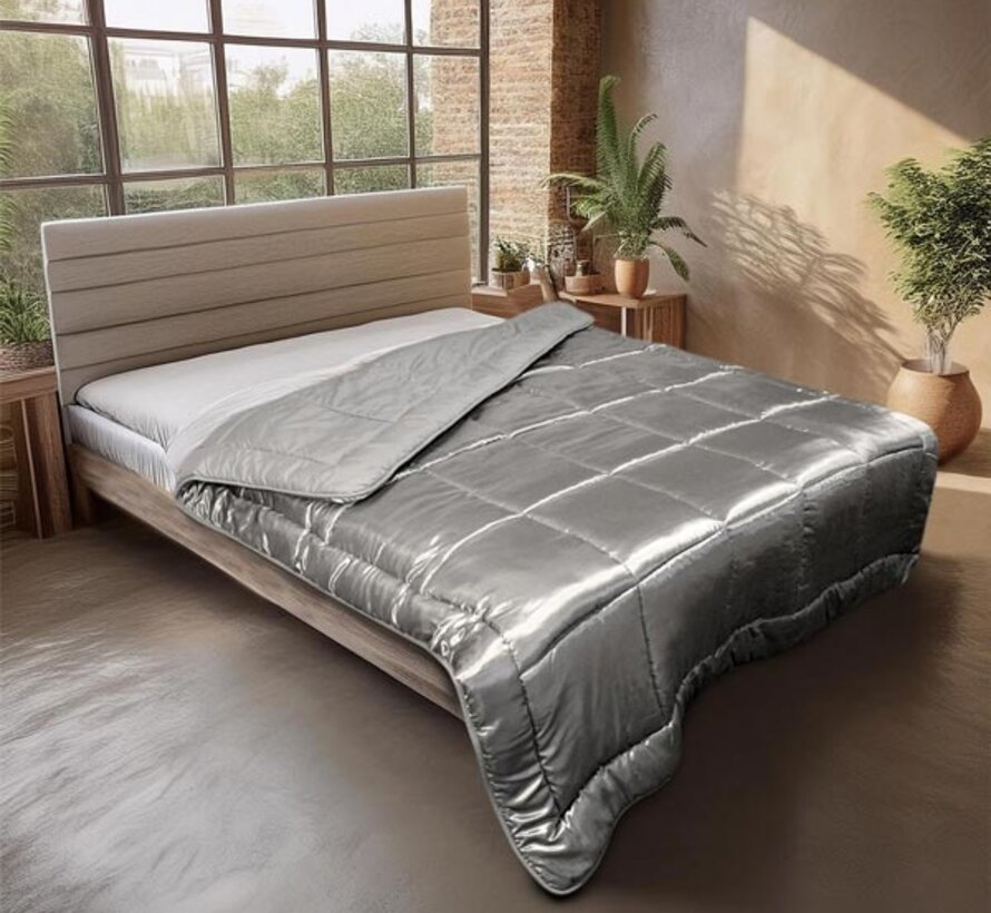 Dekbed Zonder Overtrek - Zilvergrijs Satin