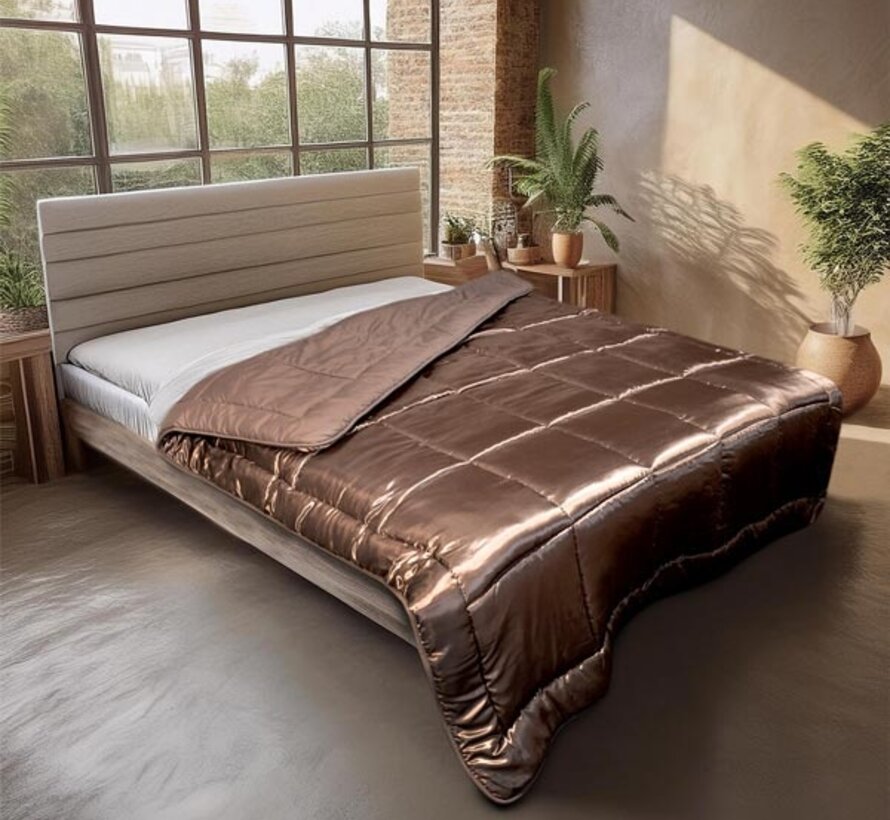 Dekbed Zonder Overtrek - Bruin Satin