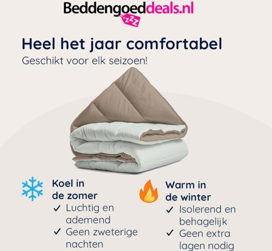 Dekbed Zonder Overtrek - Foggy/Teak All-in One Lazy
