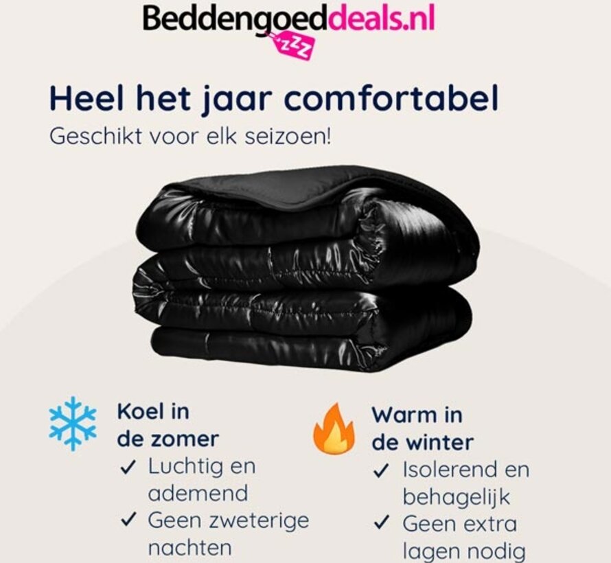 Dekbed Zonder Overtrek - Zwart Satin