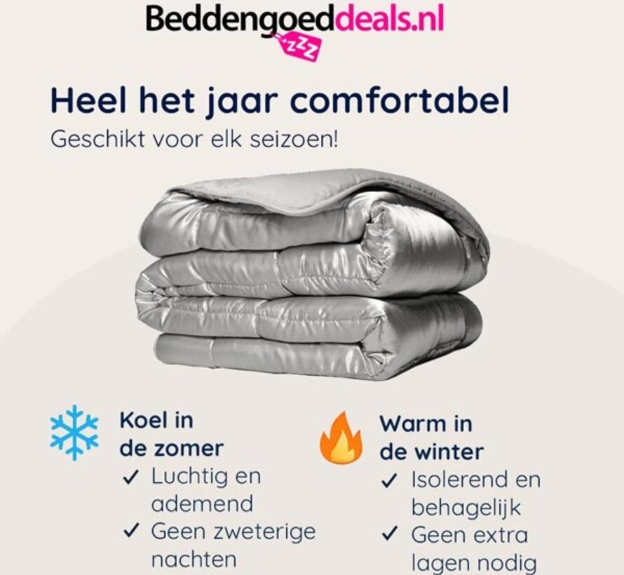 Dekbed Zonder Overtrek - Zilvergrijs Satin