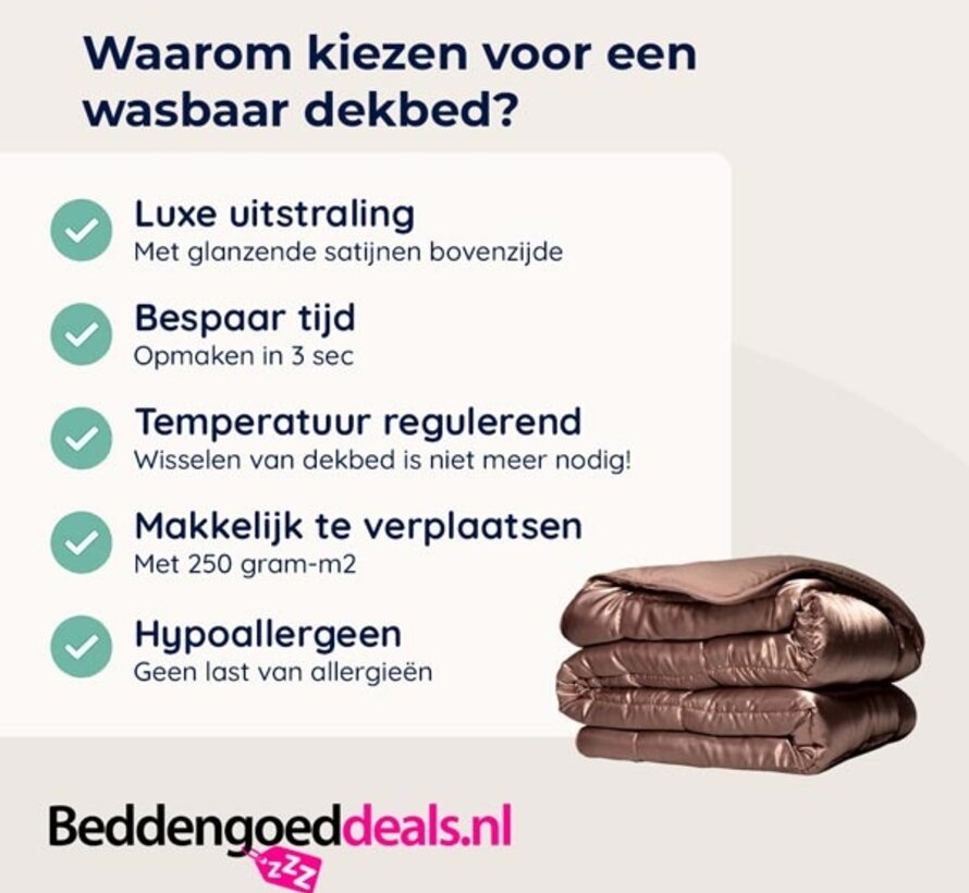 Dekbed Zonder Overtrek - Bruin Satin