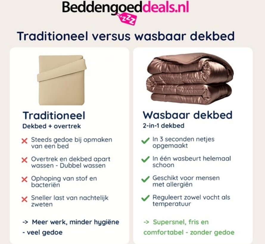 Dekbed Zonder Overtrek - Bruin Satin