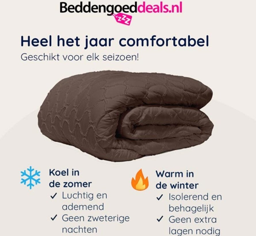 Dekbed Zonder Overtrek - Bruin Tufted Curve