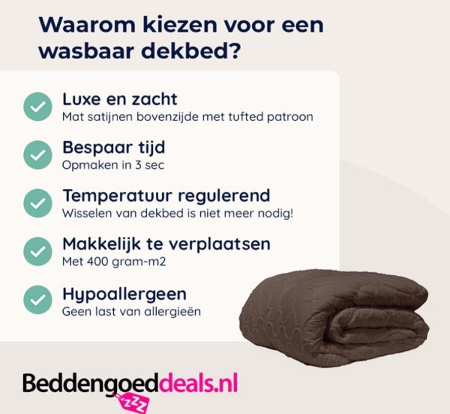 Dekbed Zonder Overtrek - Bruin Tufted Curve
