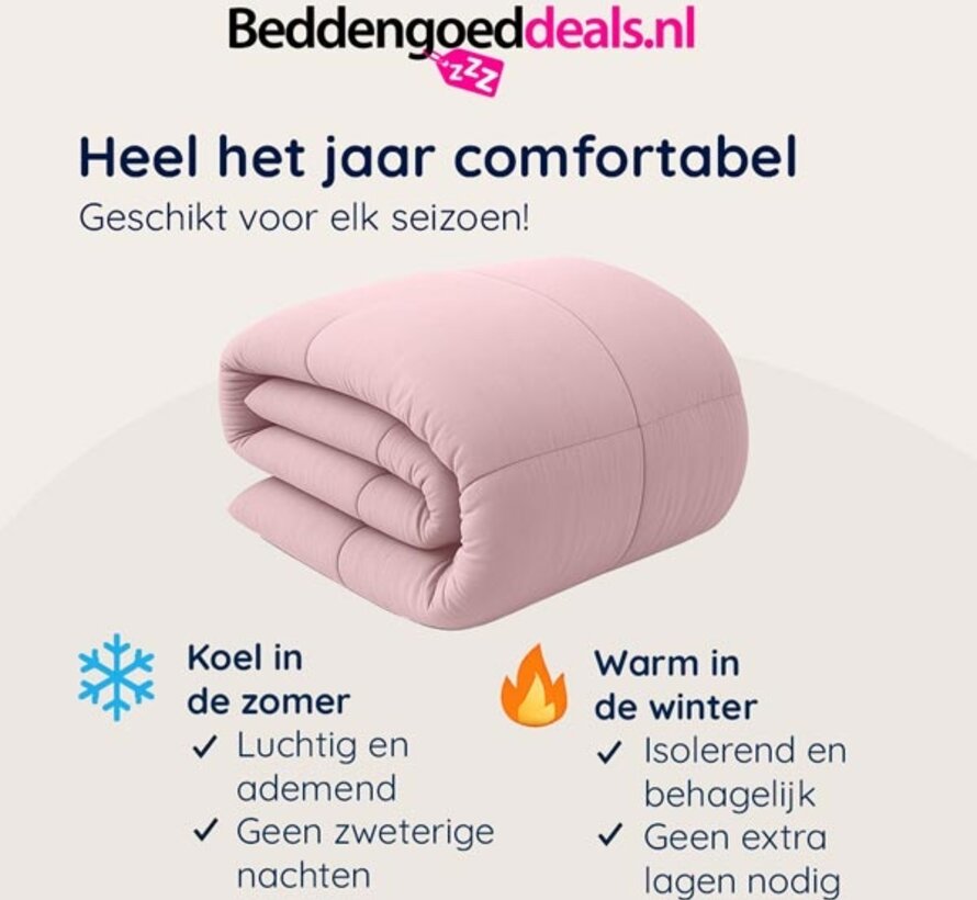Dekbed Zonder Overtrek - Krijtroze Stone Washed