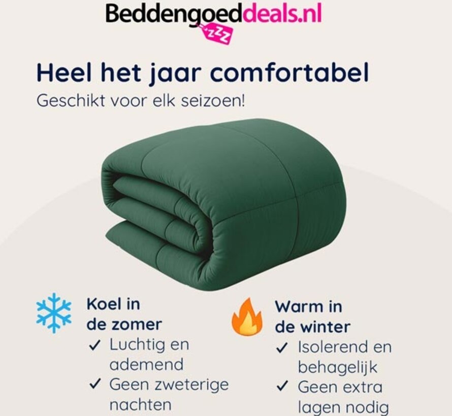 Dekbed Zonder Overtrek - Dennengroen Stone Washed