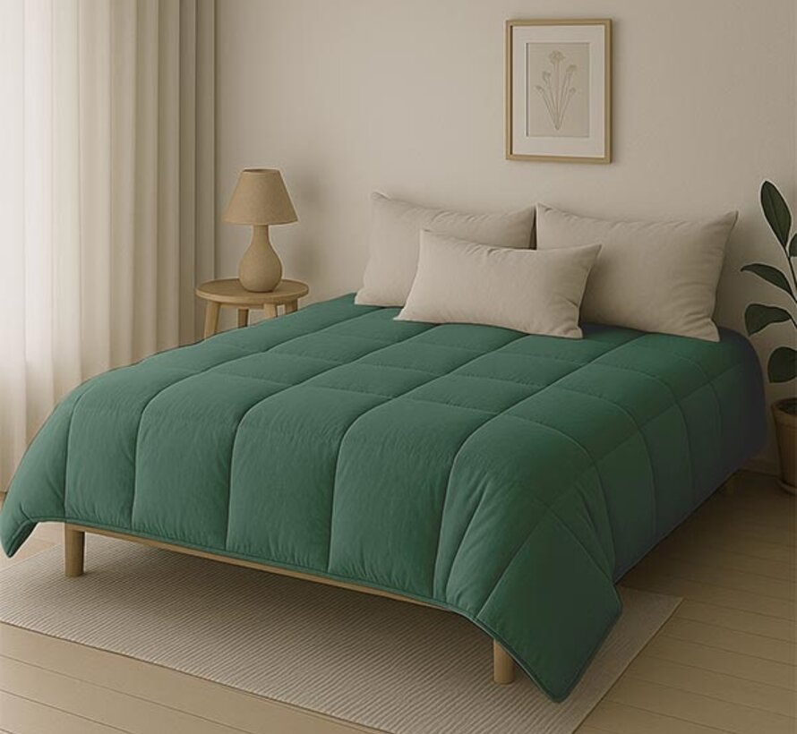 Dekbed Zonder Overtrek - Dennengroen Stone Washed
