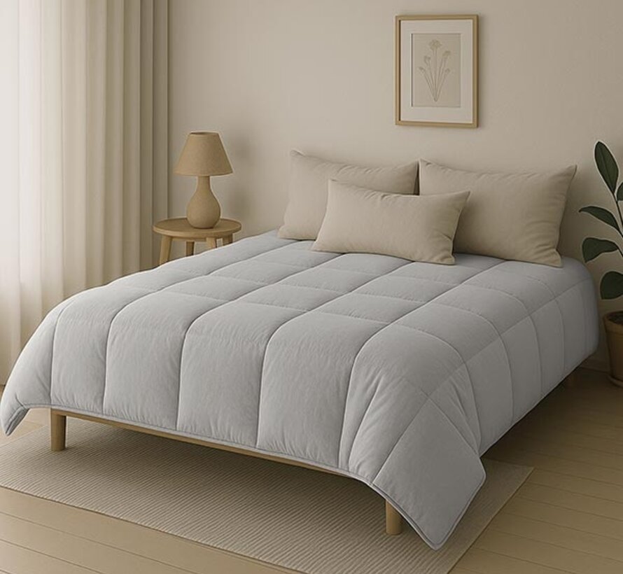 Dekbed Zonder Overtrek - Grijs Stone Washed
