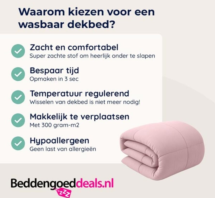 Dekbed Zonder Overtrek - Krijtroze Stone Washed