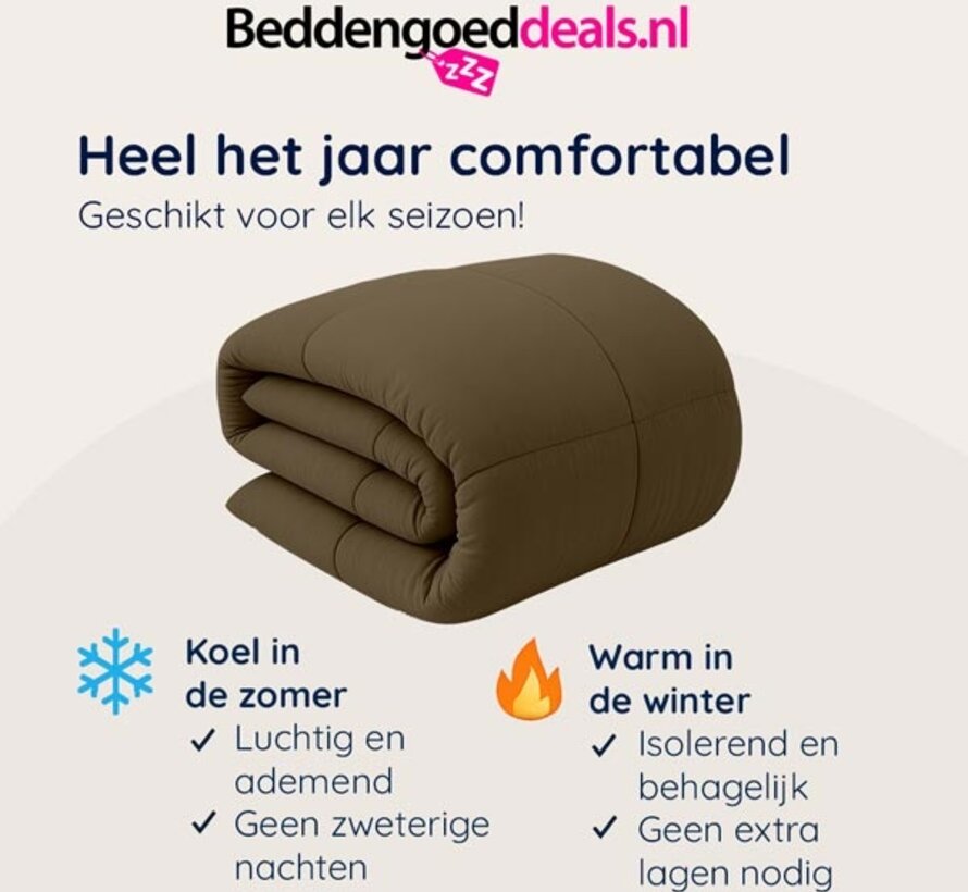 Dekbed Zonder Overtrek - Taupe Stone Washed