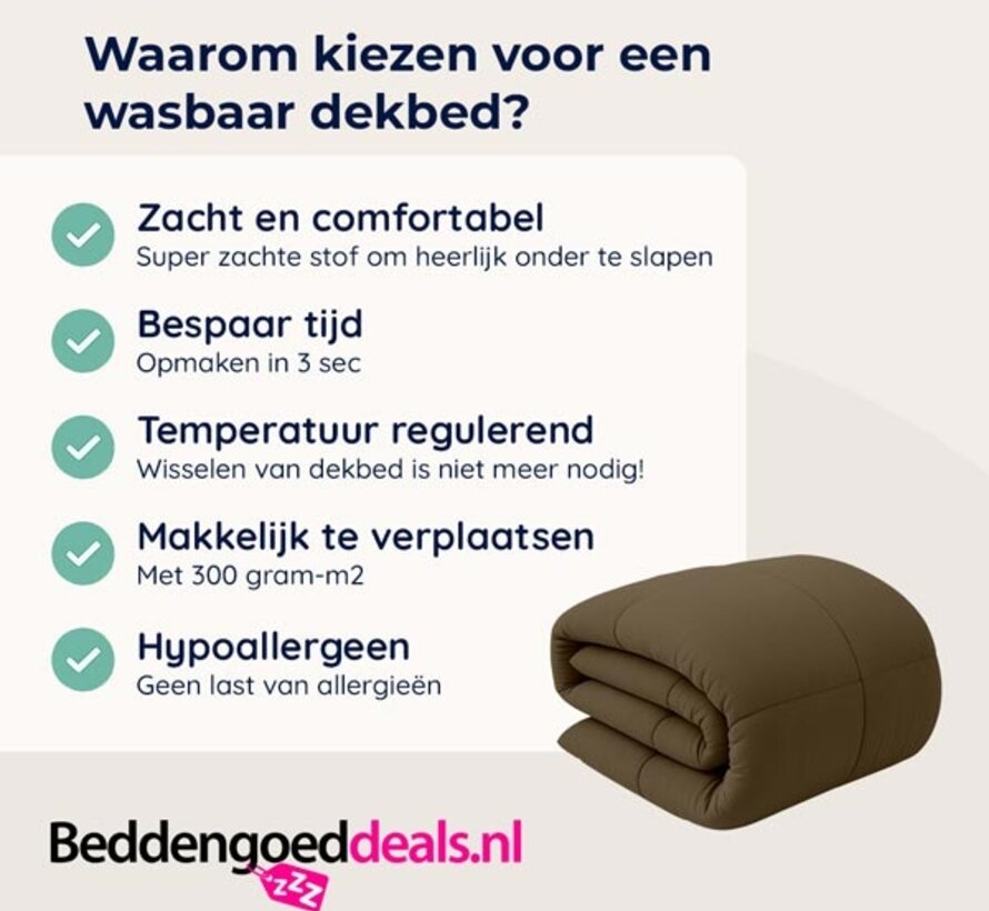 Dekbed Zonder Overtrek - Taupe Stone Washed