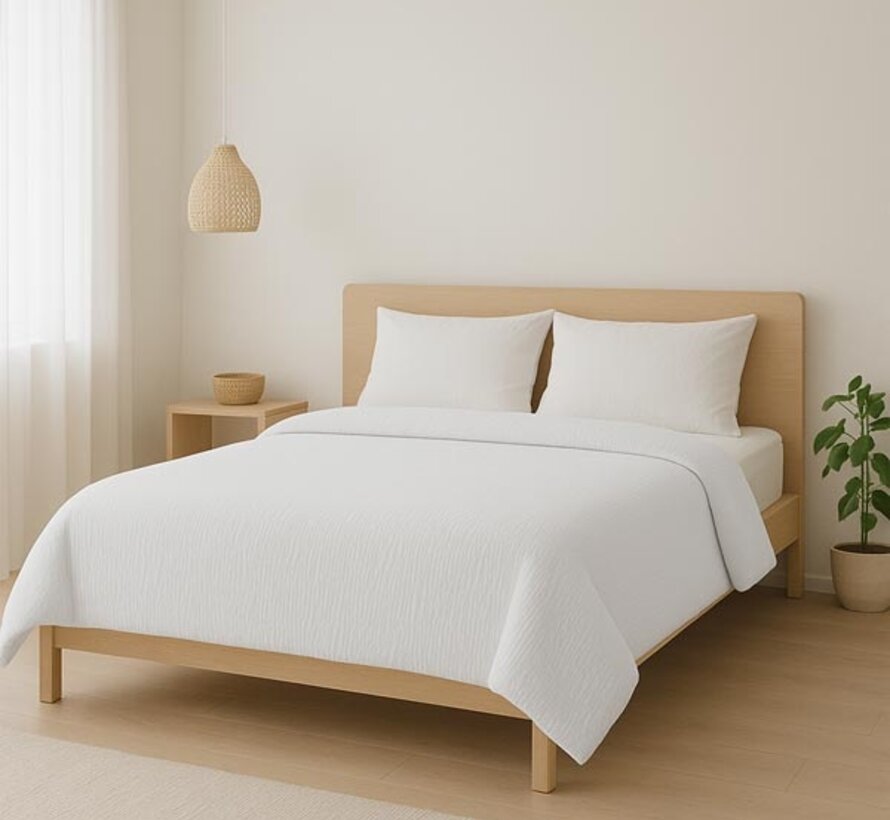 Dekbed Zonder Overtrek -Wit Micro Mousseline