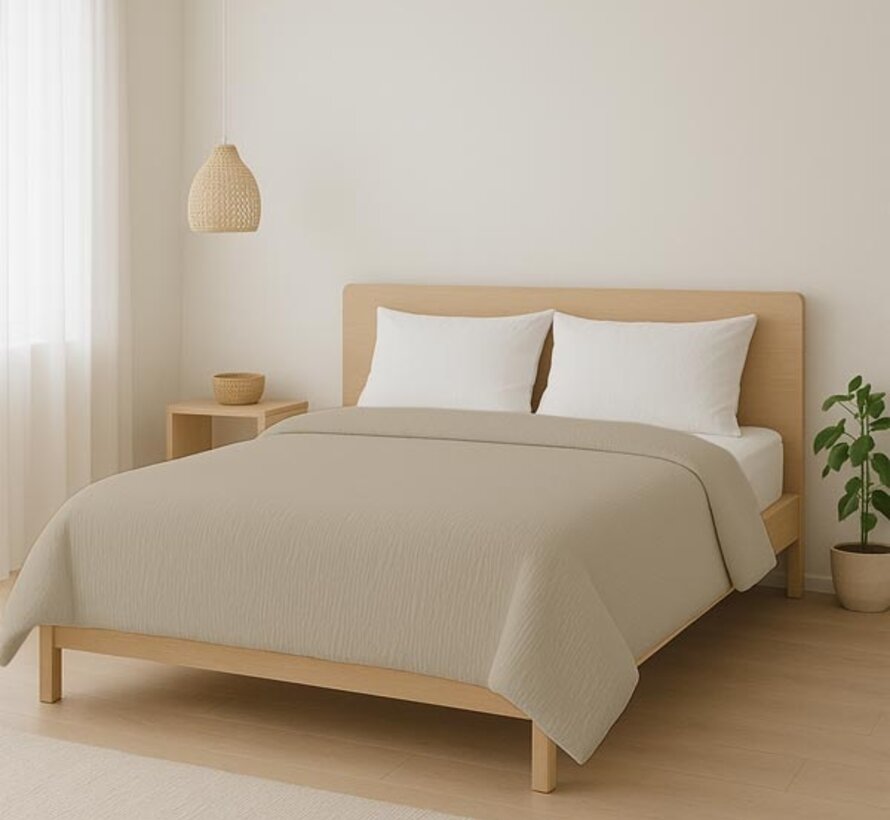 Dekbed Zonder Overtrek - Zand Micro Mousseline